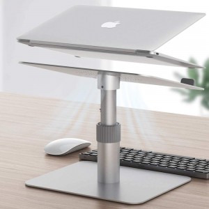 Adjustable Laptop Stand , Laptop Holder, Laptop Riser with Heat-Vent to Elevate, Compatible with MacBook, Air, Pro, Dell XPS, Samsung, Alienware, All laptops 10-17.5 inches, Space Grey